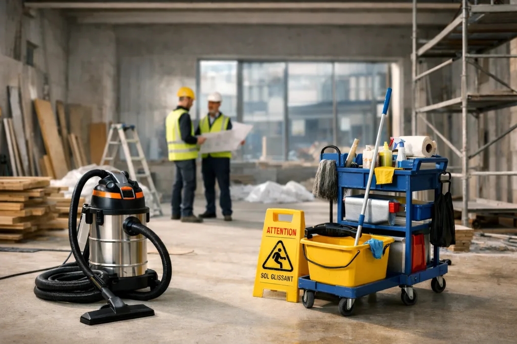 Nettoyage de fin de chantier, élimination des poussières et débris